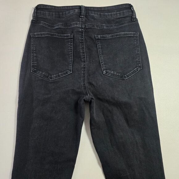 SO Jegging Juniors 7 / 28 Black Super High Rise Curvy Destroyed Button - Picture 14 of 16